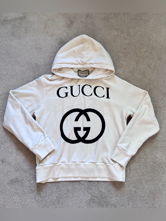 Gucci Tops - Gucci White Hoodie with Gucci and its logo on the front